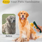 Self-Cleaning Dog & Cat Slicker Brush, Skin Friendly Deshedding Grooming Tool for Long or Short Haired Dogs Cats Rabbits, Dog Shedding Brush with Release Button - Mango