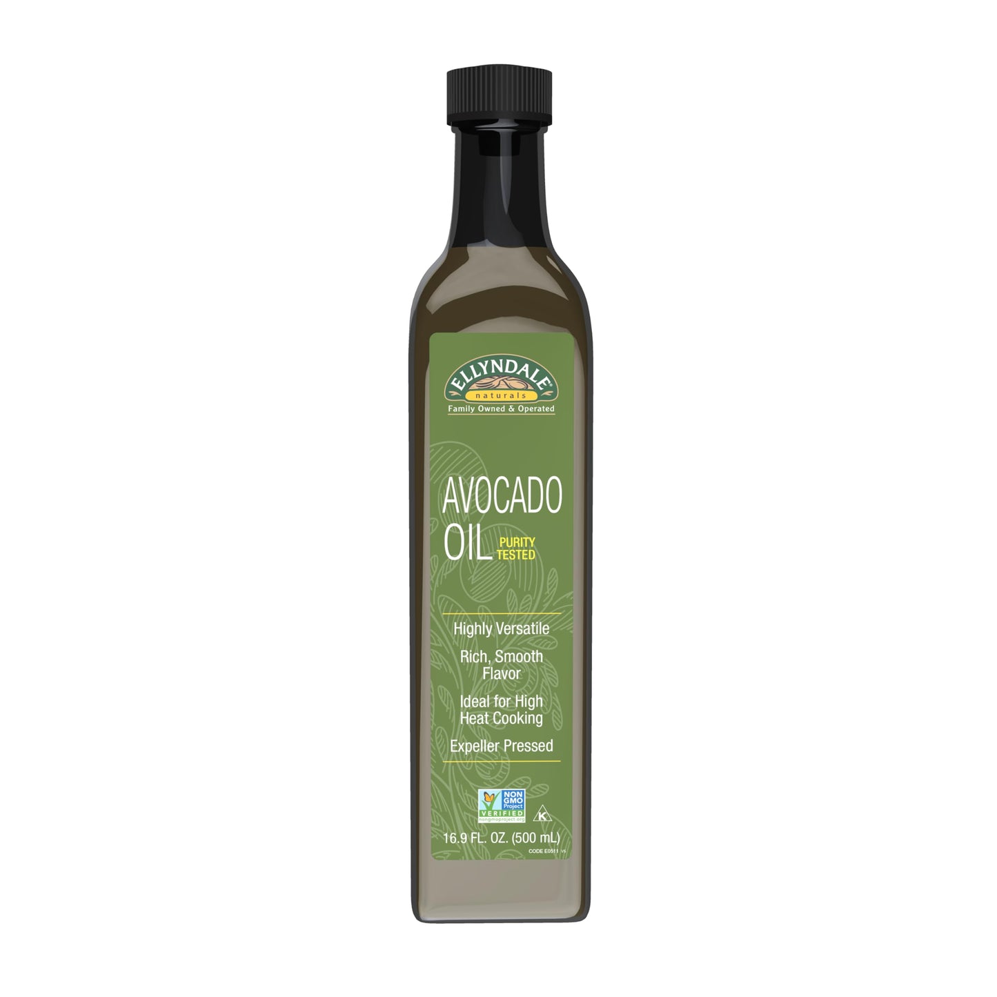 Now Real Foods Ellyndale Avocado Cooking Oil in Glass Bottle 16.9 Oz - E0511