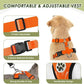 SlowTon Dog Seat Belt Harness for Car, Dog Car Harness Adjustable Mesh Breathable & Dog Seatbelt Safety Tether with Elastic Bungee for Small Medium Large Pets(Orange, Double Clip, XXS)