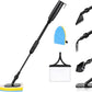 AQQA Aquarium Cleaning Tools Multifunctional 6-in-1 Fish Tank Cleaning Kits with Telesopic Handle Alage Scraper Sponge Scrubber Stiff Brush Plant Fork Gravel Rake Fish Net