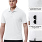 TBMPOY Men's Polo Shirts with Pocket Short Sleeve Quick Dry Casual Sports Outdoor Golf Shirt