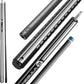RHINO Nebula 2 Pool Cue - 100% Carbon Fiber Shaft & Composite Butt. Time Crystal Tip, Pro Taper Design, 12.4 mm,12.8 mm. 3/8-8 Joint, 3D Friction Grip. Low Deflection Pool Cue