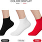 Men's Red Socks Ankle Socks Comfortable White/Black Casual With Heel Tab,Chinese New Year Socks, Size 6-10 (6 pairs)