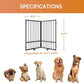 Full Metal Freestanding Dog Gate with Door, 36''Height Foldable Pet Dog Fence for Indoor & Outdoor, 2 Panels Extra Wide Free Standing TallDog Gates for Doorways,House,Stairs,Porch,Deck,Yard