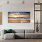 Jiuqinghua Wall Art Decor Large Canvas Print Picture Sunrise over the Sea 1 Panel Ocean Beach Waves Scenery Painting Artwork for Office Wall Decor Home Decoration Stretched and Framed Ready to Hang
