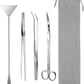Aquarium Starter kit, The Package includes a Fish Tank Thermometer, aquascape Tool kit with a Sand Spatula, Straight Tweezers, Curved Tweezers, Curved Scissors, Handheld Sponge pad(3 PCS)