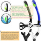WACOOL Training Headstrap Support Dry Top Snorkel Tube Comfortable Mouthpiece One-Way Purge Valve for Pool Open Water Scuba Lap Swimming Swimmer Diving Snorkeling