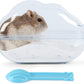 BUCATSTATE Hamster Sand Bath Container Transparent Hamster Dust Bath Kit Dwarf Toilet with Scoop Set Cage Accessories for Small Animals, Gerbil, Syrian Hamster, Mouse (Blue, Medium)