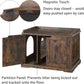 unipaws Cat Litter Box Enclosure Furniture, Dog Proof Hidden Litter Box Cover, Cabinet for Large Cat,Hideaway Kitty House, Rustic