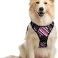 rabbitgoo Dog Harness No Pull with 2 Leash Clips, Adjustable Soft Padded, Reflective Oxford No Choke Pet Vest with Easy Control Handle for Large Dogs, Red Stripe, M