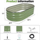 G GOOD GAIN Galvanized Metal Raised Garden Bed Kit - 4x2x1FT Outdoor Planter Box with Safety Edging and Gloves for Vegetables, Fruits, Flowers(Oliver Green, 1PC)
