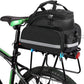 Bike Rear Rack Bag,10-25L Bicycle Trunk Bag with Rain Cover, Pannier Bike Bag with 2 Side Foldable Panniers, with Reflective Strips and Shoulder Strap, for Shopping,Cycling,Trip (Black)