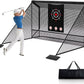 10x7ft Golf Hitting Practice Net with Dual Side Net Barriers & Durable Heavy Duty Steel Frame, Golf Nets Backyard Driving, Chipping & Swing Training for Indoor&Outdoor