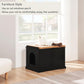 unipaws Black Cat Litter Box Enclosure Furniture, Kitty Hidden Cover, Concealed Dog Proof Litter Boxes Cabinet, Hideaway Litter Box, Cat House