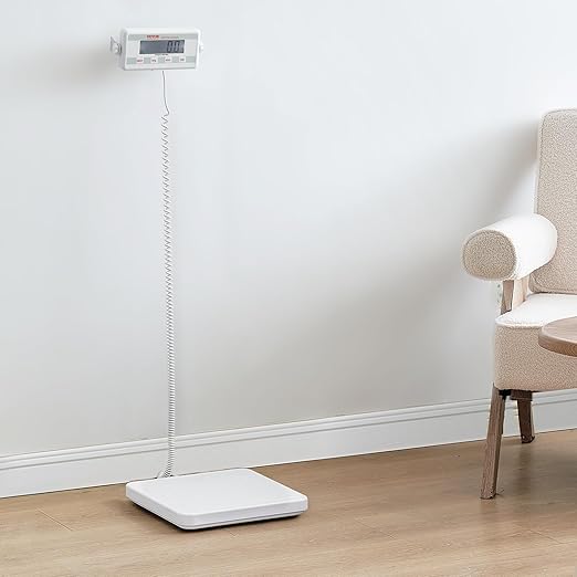 VEVOR Portable Medical Scale, Professional Digital Physician Scale for Weighing - with Anti-slip Platform, 2 Units, Hold & Tare Function, 440LBS Capacity Physician Weight Scale for Gyms Homes Hospital