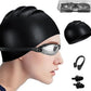 Swim Goggles Swimming Goggles No Leaking with Nose Clip, Earplugs, Swim Cap and Case for Men Women