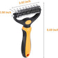Pet Grooming Tool - 2 Sided Undercoat Rake for Cats and Dogs - Safe Dematting Comb for Easy Mats & Tangles Removing - No More Nasty Shedding and Flying Hair