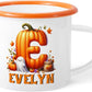 Personalized Halloween Enamel Mug with Ghost Pumpkin Initial, 12oz Custom Name on Ghost Coffee Mugs, Halloween Party Gift for Family
