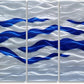 SYGALLERIER Abstract Coastal Metal Wall Art Handcrafted Big 3D Blue and Silver Artwork Modern Sea Waves Pictures Contemporary Sculpture for Living Room Bedroom Bathroom Decor