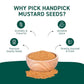 HANDPICK Yellow Mustard Seed (397g/14oz) Non GMO, Gluten Free, 100% Raw, Sourced from India, For Cooking, Pickles, Packed in Resealable Ziplock Pouch