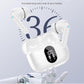 Wireless Earbuds, Bluetooth 5.4 Headphones Bass Stereo, Ear Buds with Noise Cancelling Mic, IP7 Waterproof in Ear Earphones, 36H LED Display Bluetooth Earbuds for Laptop Pad Phones Sports, White