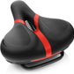 Bicycle Seat Replacement, Bike Seat for Men and Women, Comfort Wide Bike Saddle Memory Foam Padded Soft Bike Seat Cushion Compatible with Peloton, Mountain, City Bikes, Indoor Exercise Bikes