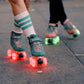 Bont Skates - Glow Light Up LED Quad Roller Skate Wheels - Recreational Street Outdoor Skating - 62x35mm 83A - Set of 4 wheels (Cherry Blossom Pink)