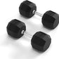 Rubber Coated Hex Dumbbell Weight Set, Multiple Sizes Exercise & Fitness Dumbbells,100LB Set,110LB Set,200LB,350LB,450LB,550LB, 35-50Lbs Pairs for Muscle Toning, Strength Building & Full Body Workout