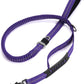 Heavy Duty Dog Leash, 4-6FT Shock Absorbing Dog Leashes with Traffic Handle and Comfortable Padded Handles, Advanced Easy Metal Clip, No Pull Reflective Leash for Medium Large Dogs That Pull (Blue)