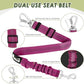 Lukovee Dog Seat Belt for Car, Adjustable Dog Car Harness for Large Medium Small Dogs, Soft Padded & Breathable Mesh Dog Seatbelt with Car Strap and Carabiner(Rose Double Clip,Small)