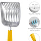 WePet Cat Litter Scoop, Aluminum Alloy Sifter, Kitty Metal Scooper, Deep Shovel, Long Handle, Poop Sifting, Kitten Pooper Lifter, Durable, Heavy Duty, for Litter Box