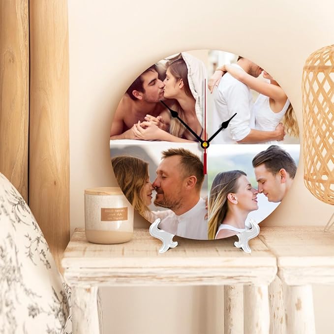 Generic Custom Wall Clock Personalized Clocks with Photo Text Logo Customized Round Clock for Birthday Wedding Present Creative, 12inch-30cm