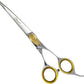 Sharf Gold Touch Pet Grooming Shear, 8.5 Inc Grooming Shear, 8.5 Inch Dog Grooming Curved Scissors for Dogs, 440 Japanese Steel Curved Shears