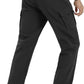 TACVASEN Men's Winter Pants 9 Pockets Fleece Snow Hiking Pants Water-Resistant Warm Softshell Thick Tactical Pants