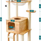 65-inch Tall Cat Tree，Cat Tower for Indoor Cats with Feel-Safe Enclosed Cat Cave、Scratching Post、Space Capsule Nest and Cat Ladder