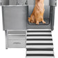 Professional Dog Grooming Tub, 38" Stainless Steel Dog Wash Station with Ramp, Storage Drawer, Floor Grate & Faucet/Dog Bathtub for Large, Medium & Small Pets, Right Door