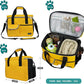 PetAmi Dog Travel Bag, Travel Pet Bag Organizer, Dog Food Travel Bag with Food Container and Bowls, Dog Travel Supplies Gift Accessories for Weekend Camping, Dog Cat Diaper Bag (Yellow, Medium)