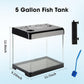 Betta Fish Tank Starter Kits, 5 Gallon Fish Tank with Heater Filter and Light, Self-Cleaning Small Fish Tank(Black).