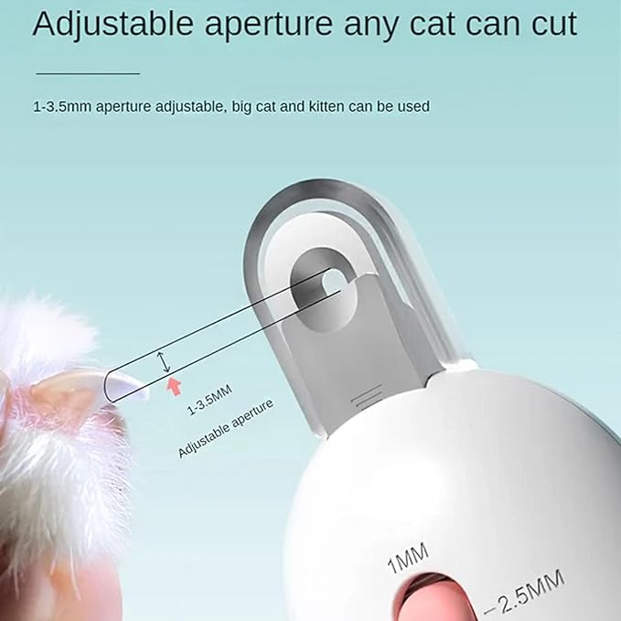 Celery Pets Nail Clippers, Adjustable Claw Clippers for Cats, Round-Hole Trimmer with Dust Storage, Safe Pet Claw Clipper Grooming Tool, Adjustable Nail Cutter for Small Large Cat/Dog (Blue)