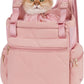 OFY Cat Carrier Puffy Backpack Breathable Small Dog Front Backpack Large Space for Small Dogs, Drawstring & Water-Resisant Pet Bag for Travel Hiking, Lotus Pink Patent Pending