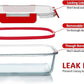 M MCIRCO 24-Piece Glass Food Storage Containers with Locking Lids,Glass Meal Prep Containers Set - Airtight Lunch Containers, Microwave, Oven, Freezer and Dishwasher, Red