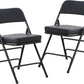BOOSDEN Padded Folding Chair 2 Pack, Foldable Chair with Thick Cushion, Heavy Duty Metal Folding Chair for Outdoor & Indoor & Dining & Party, Black