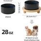 Ceramic Elevated Dog Food and Water Bowl, Kitty Bowl, Raised Dog Dish, Pet Feeder (6inch, 1 x Starry Sky + Stand)