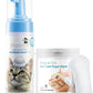 Mooncat Waterless Cat Grooming Bundle – No Rinse Foam Shampoo (5oz) + Cat Ear Cleaning Finger Wipes (40ct) | Licking Safe, pH Balanced, Dry Bath for Sensitive Cats, Removes Ear Wax & Dirt, Daily Pet H