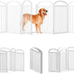 6 Panles Full Matel Freestanding Dog Gates with Door, 144"Extra Wide 36"Tall Free Standing Dog Pet Gate for Indoor & Outdoor. Foldable Pet Fences for Doorways, House, Stairs, Porch, Deck, Yard