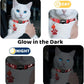 Personalized Breakaway Cat Collars Glow-in-The-Dark with ID Tag, Bell - Safety Quick - Release, Customizable for Female Male Kittens & Cats (Red)