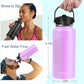 Water Bottle Insulated 32oz 40oz 64oz 128oz Straw Lid Spout Lid & 3 Lids, Leak Proof, Vacuum Insulated,Stainless Steel Water Bottle Wide Mouth for Sports, Gym or Office