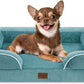 Comfort Expression Small Dog Beds Waterproof Orthopedic Foam Dog Sofa Beds for Small Dogs Comfy Pet Bed with Washable Removable Cover & Non-Slip Bottom(X-Small,Washed Blue)