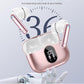 Wireless Earbuds, Bluetooth 5.4 Headphones Bass Stereo, Ear Buds with Noise Cancelling Mic, IP7 Waterproof in Ear Earphones, 36H LED Display Bluetooth Earbuds for Laptop Pad Phones Sports, Rose Gold