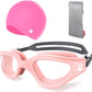 ZIONOR G1 Lite Swim Goggles with Swim Cap Comfortable Anti-fog Swimming Goggles Cap Set for Adult Men Women